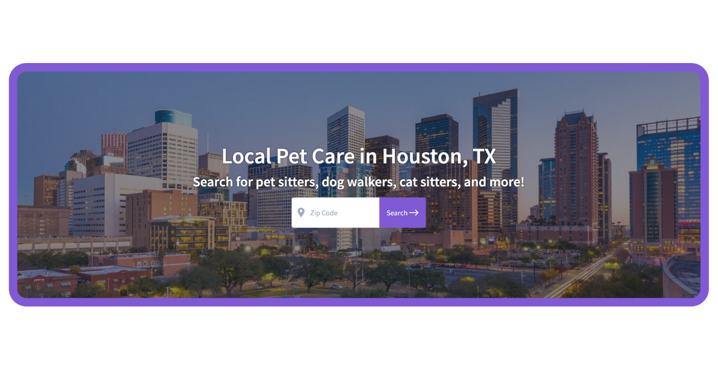 Find Local Pet Care CTA Search Houston