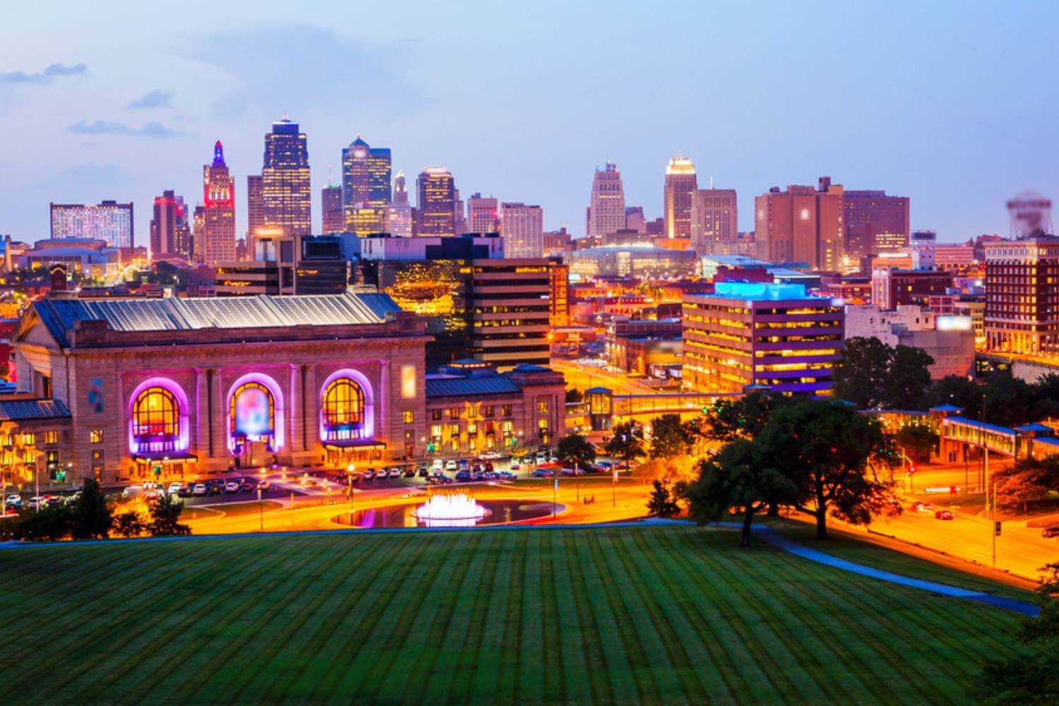 Kansas City Dog Skyline with Lights