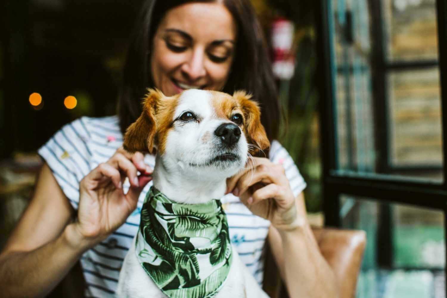 Richmond VA Woman and Dog at Restaurant