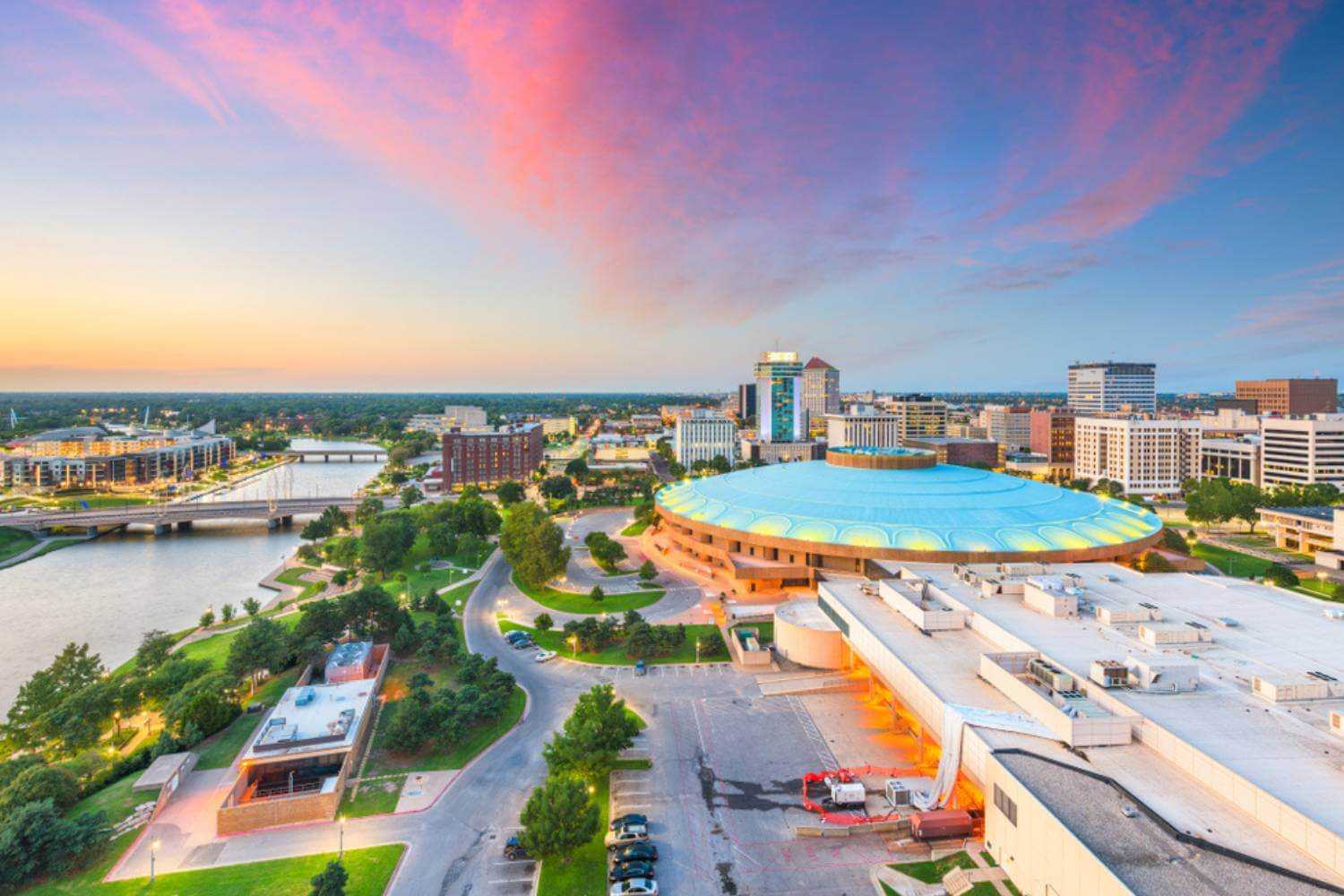 Wichita KS Skyline with Colors