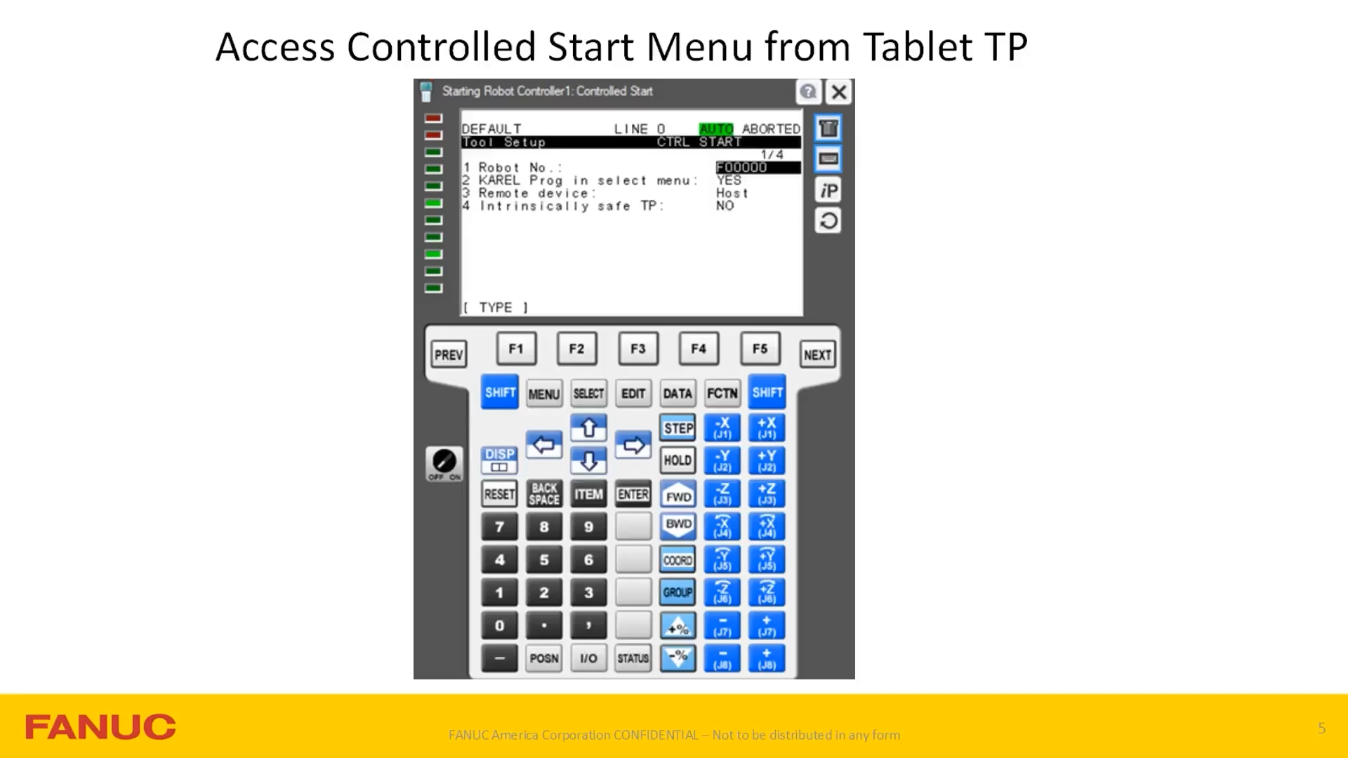 Tablet TP Controlled Start Menu