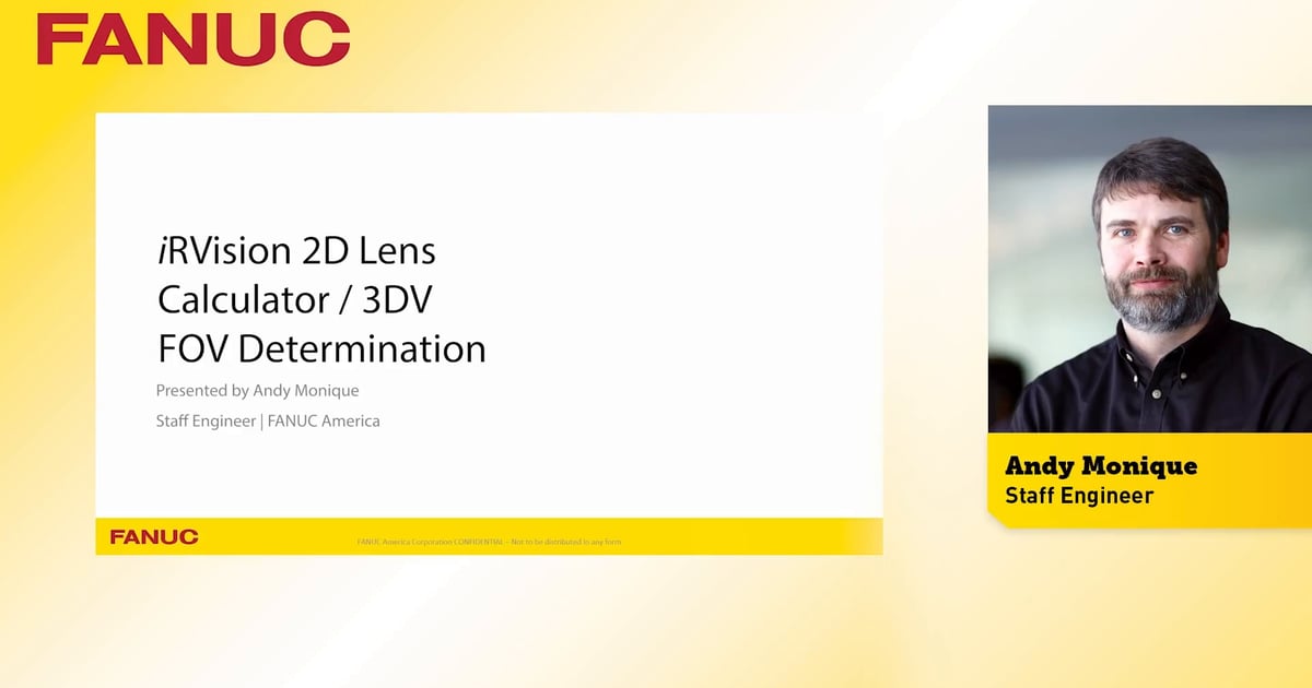 Computer Vision Design Calculation iRVision 2D Lens Calculator/ 3DV Field of View… | Tech Transfer