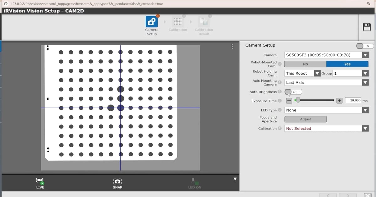 Irvision Software iRVision - Camera Calibration | Tech Transfer
