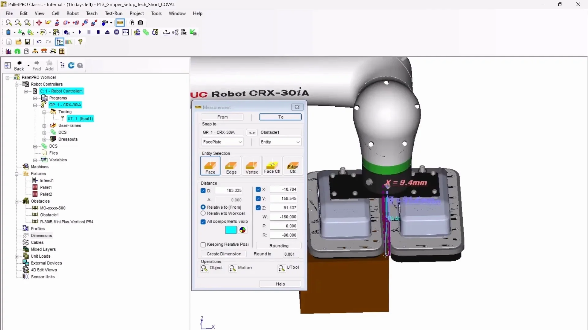 PalletTool 3 - Determining the Utool Values for Standard Grippers