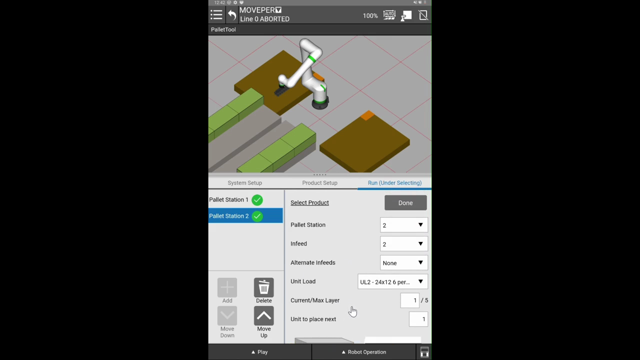PalletTool 3 - Run Screen