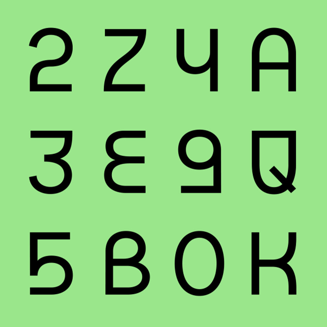 Illustrasjon av et egenartet skriftsnitt utviklet for Foodsteps