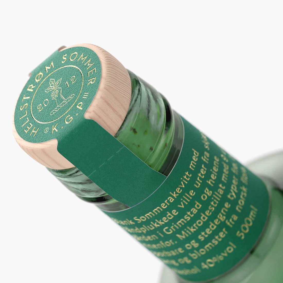 Et nærbilde av flaskens kork