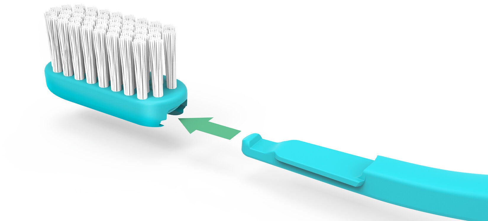 Tannbørsten Jordan Change med utbyttbart børstehode.