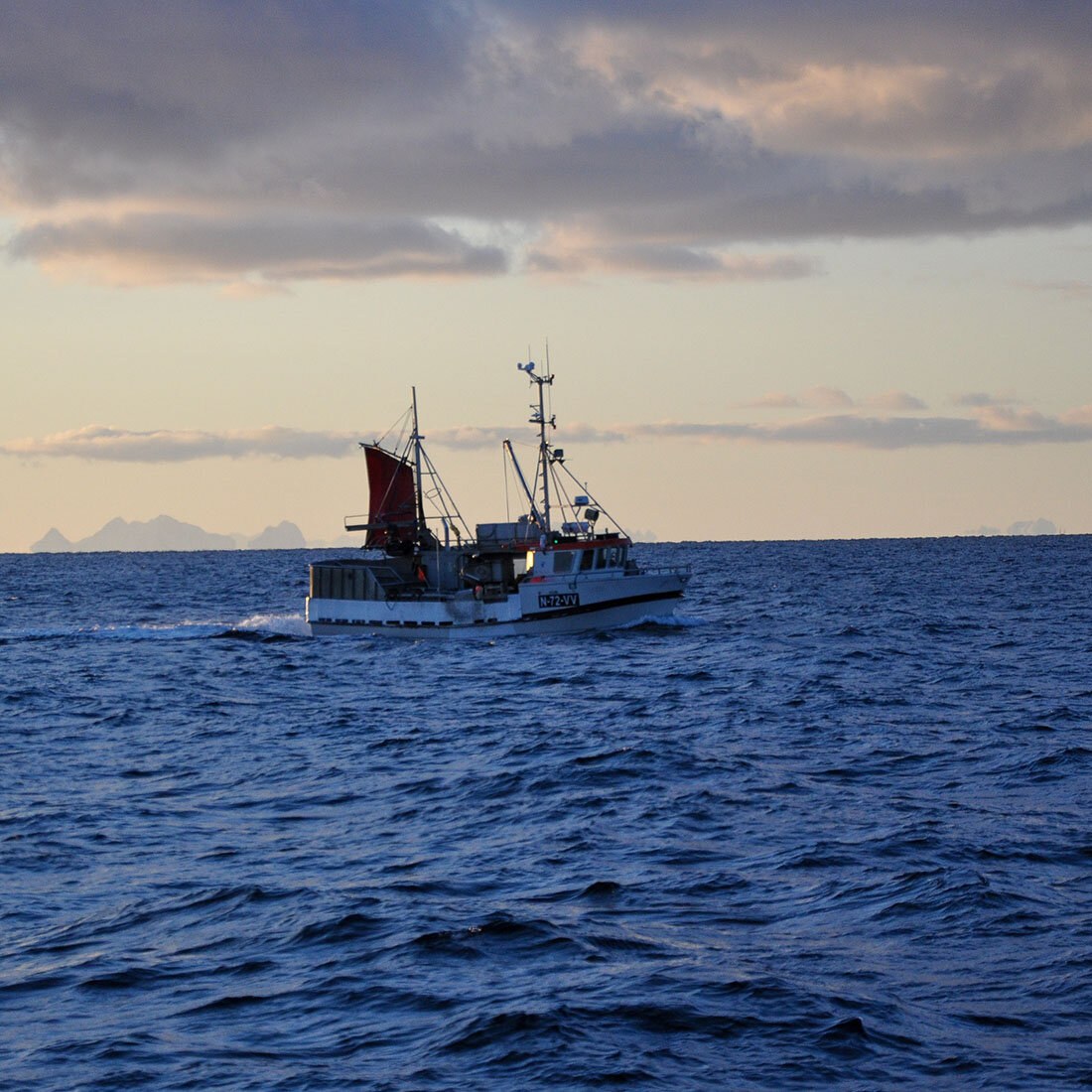 Fiskebåt til havs.