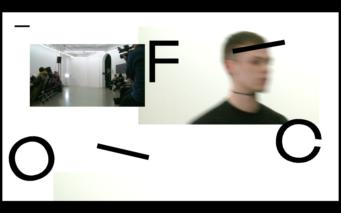 Et skjermbilde av en konseptuell nettside med flytende plassering av bokstaver og to foto.