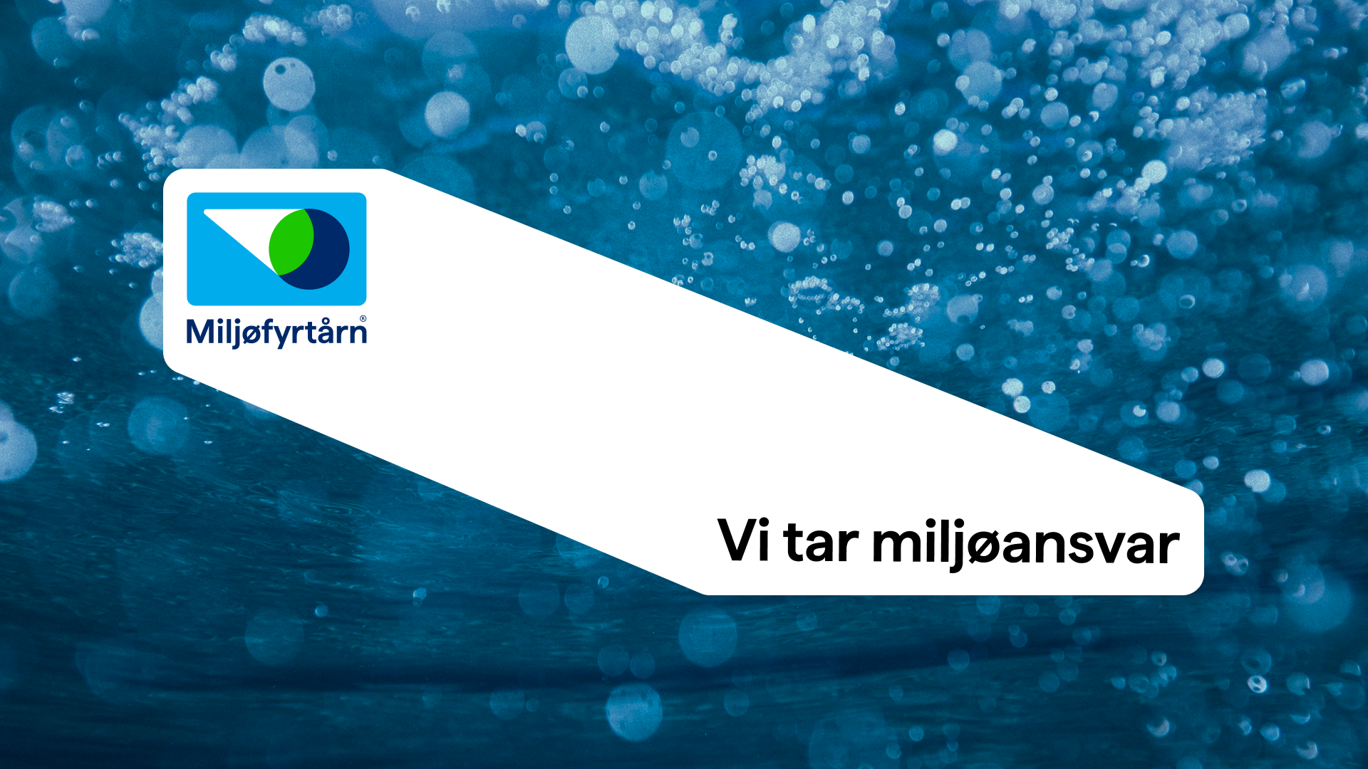Illustrasjon som sier: Miljøfyrtårn – vi tar miljøansvar