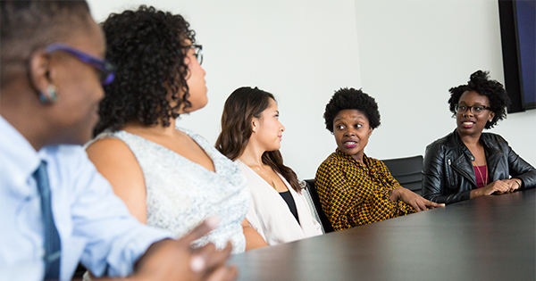 Diversity Conference room talking