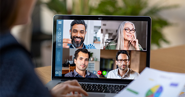 Video chatting with coworkers