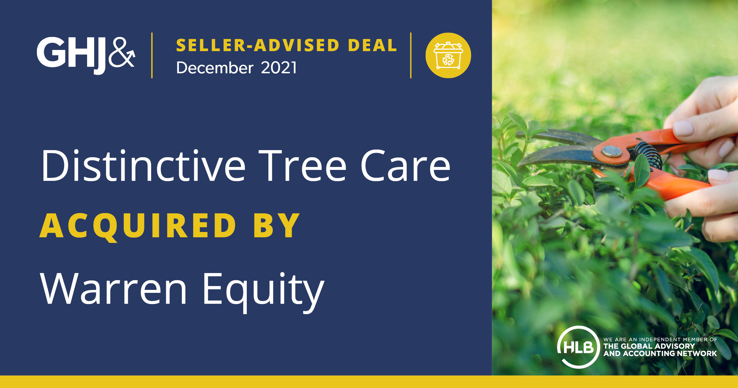 Distinctive Tree Care Acquired Warren Equity