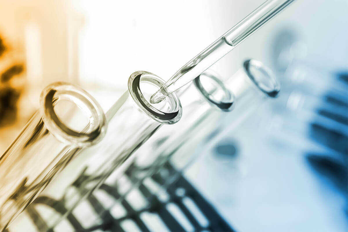 lab testing for illicit drugs in test tubes