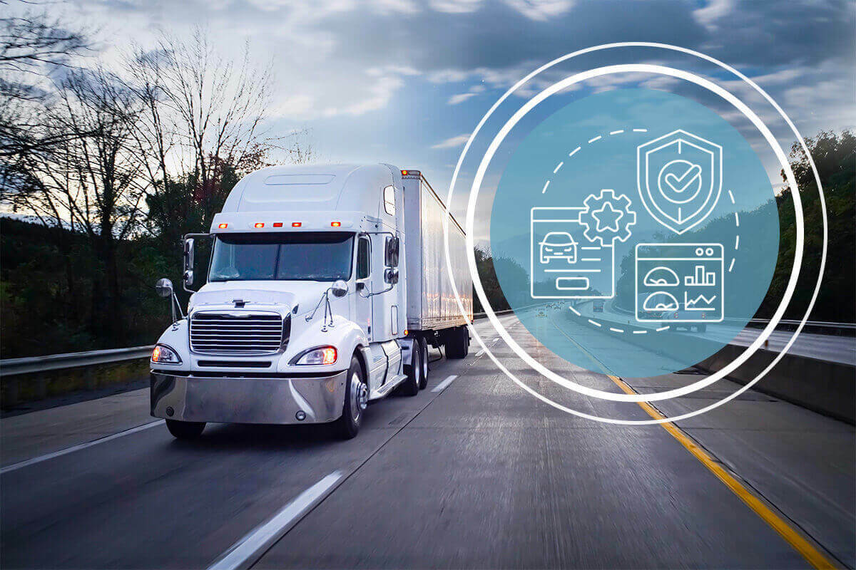 Truck with compliance icons