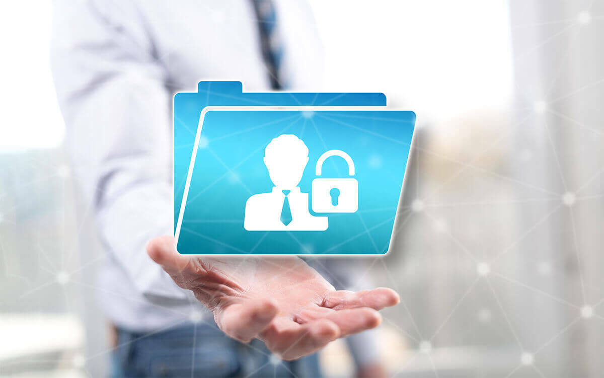 illustration of a person looking into a personnel folder