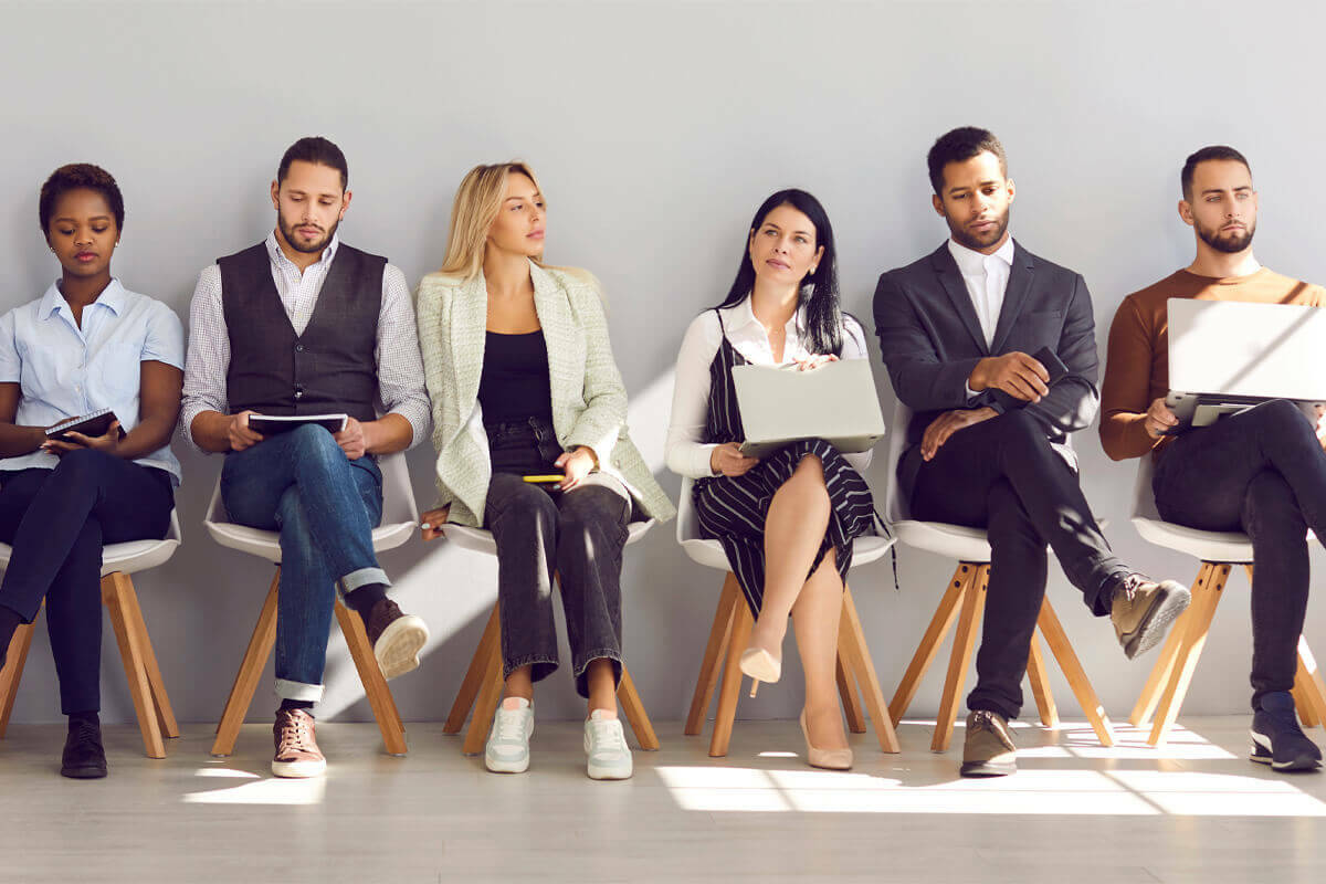 Candidates waiting for an interview
