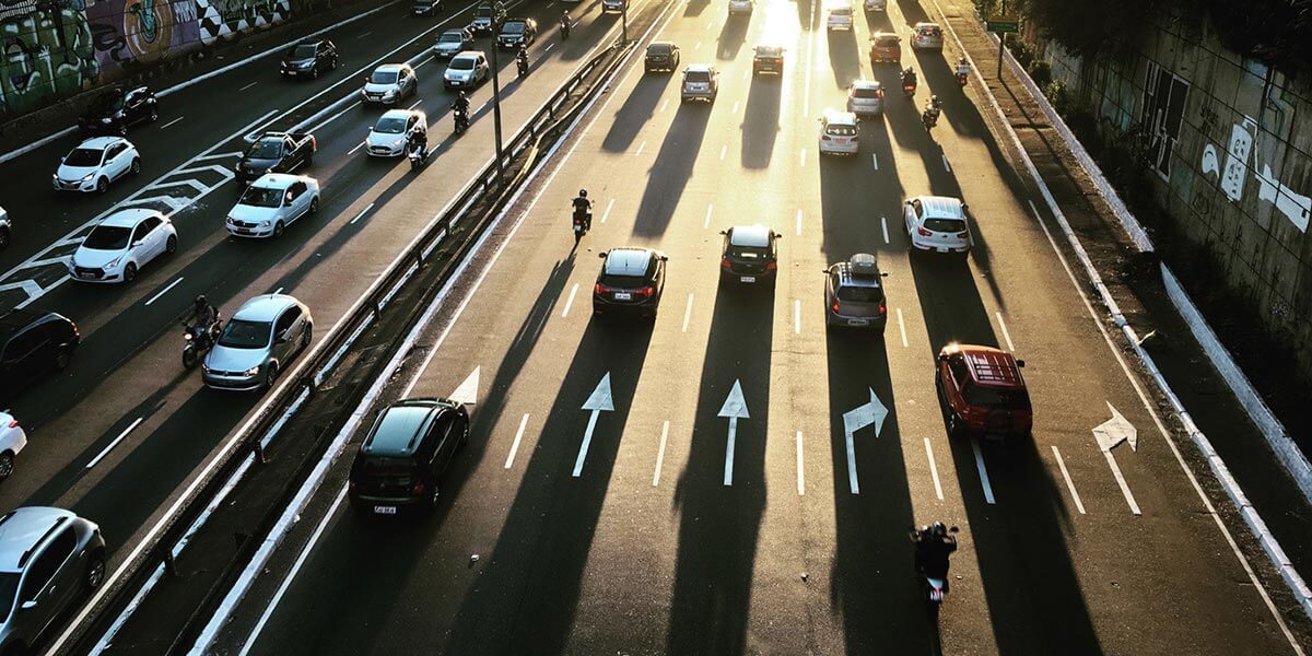 cars on a highway