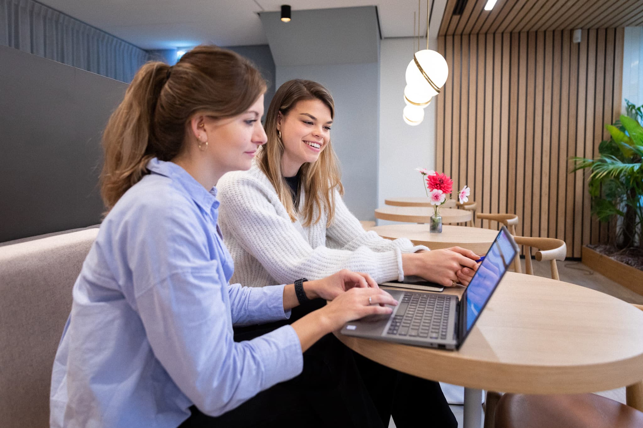 colleagues working together on a laptop together