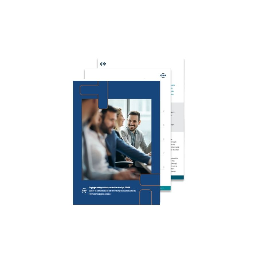 Framsidan på DISA:s white paper om GDPR och bakgrundskontroller