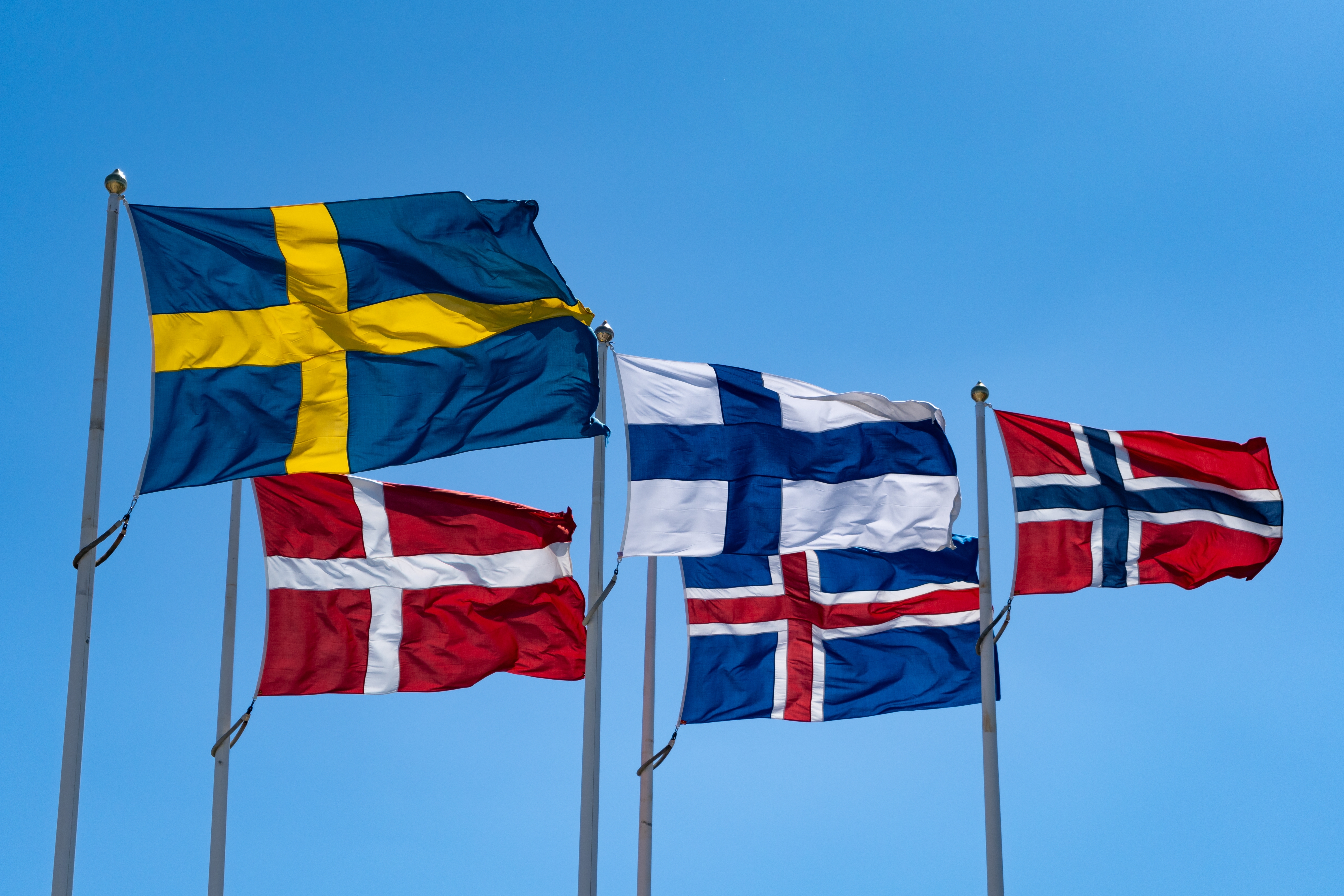 Flags of the nordic countries