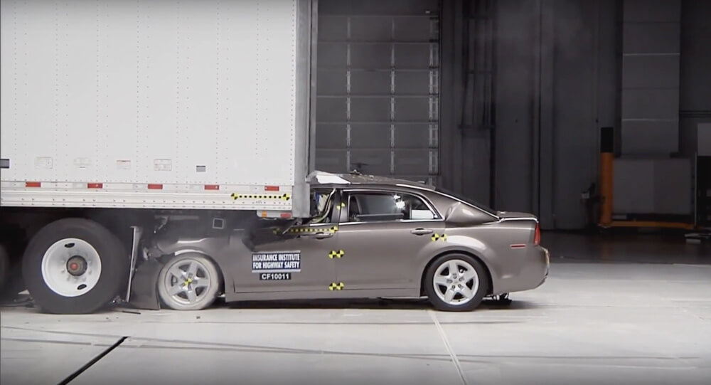 Car crashed into the back of a tractor trailer