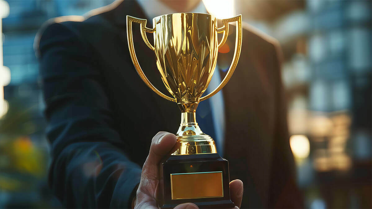 person giving an award