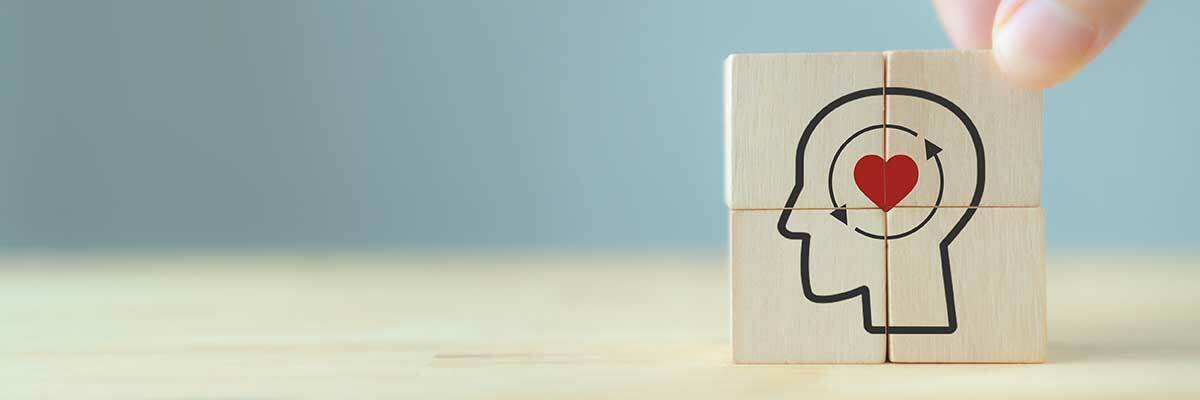 emotional intelligence icon wood blocks