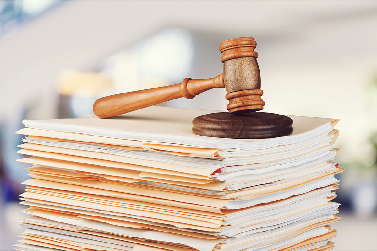 gavel on legal documents