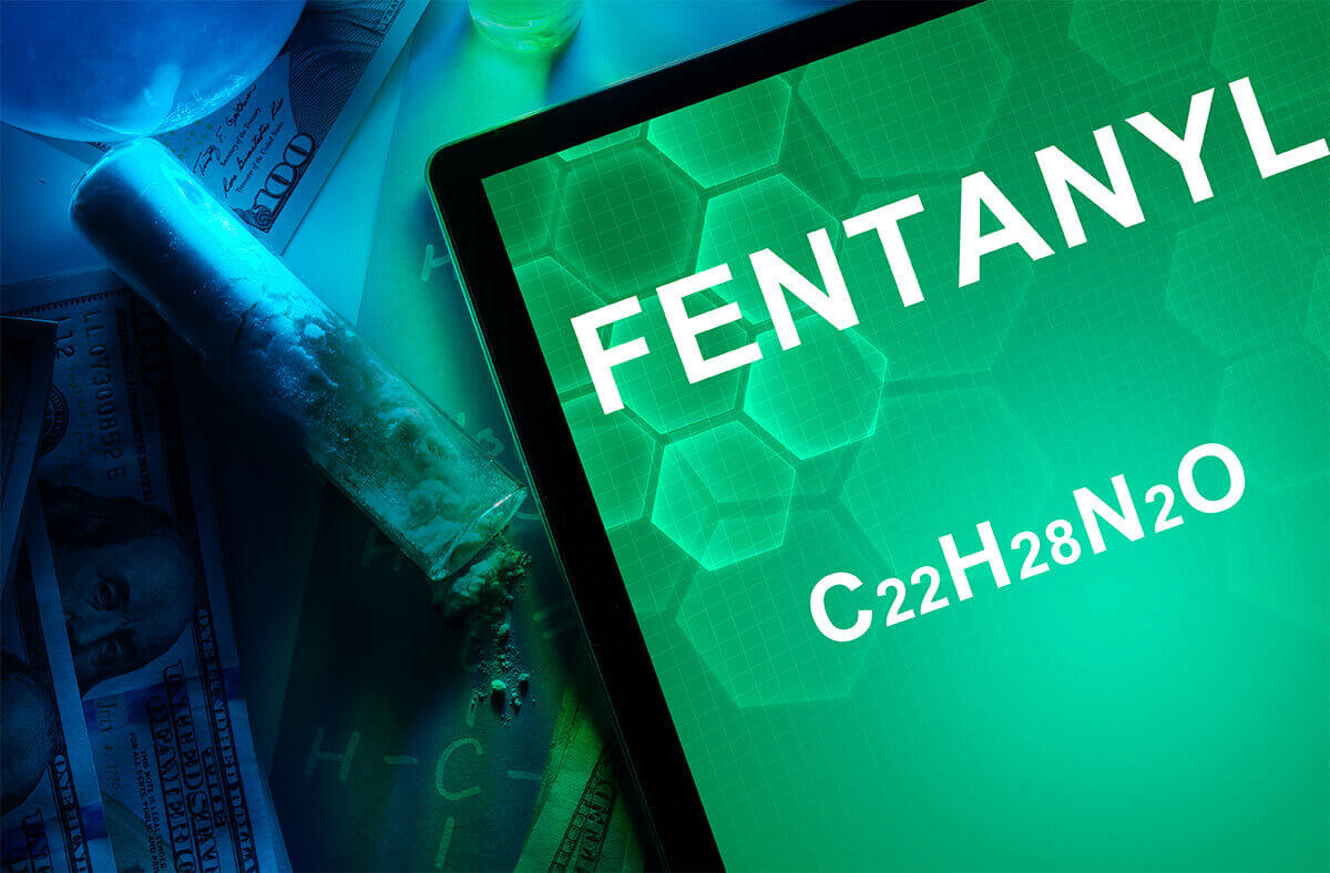 Tablet with the chemical formula of fentanyl