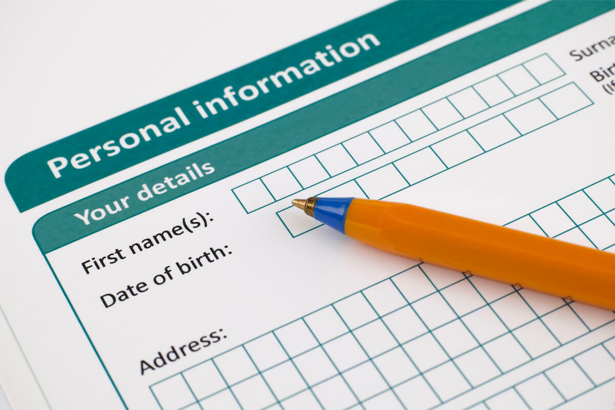 personal information form