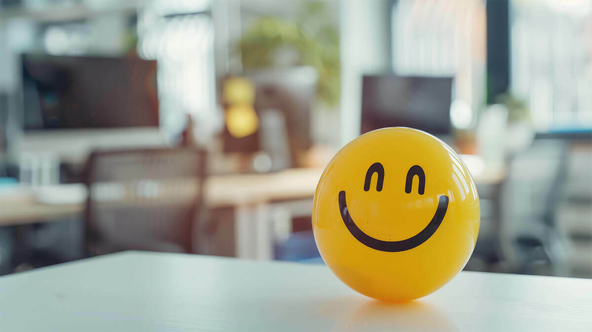 mental health stress ball smiley face