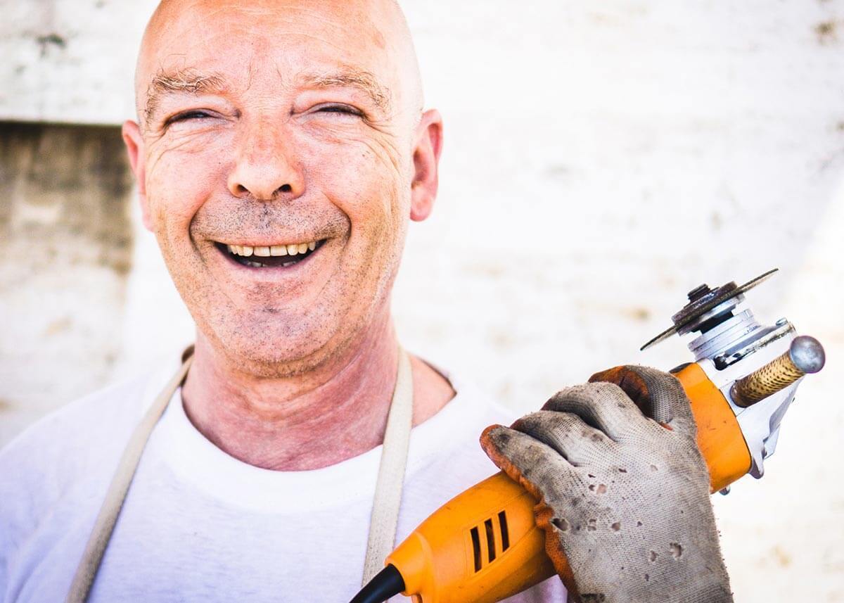 Smiling construction worker