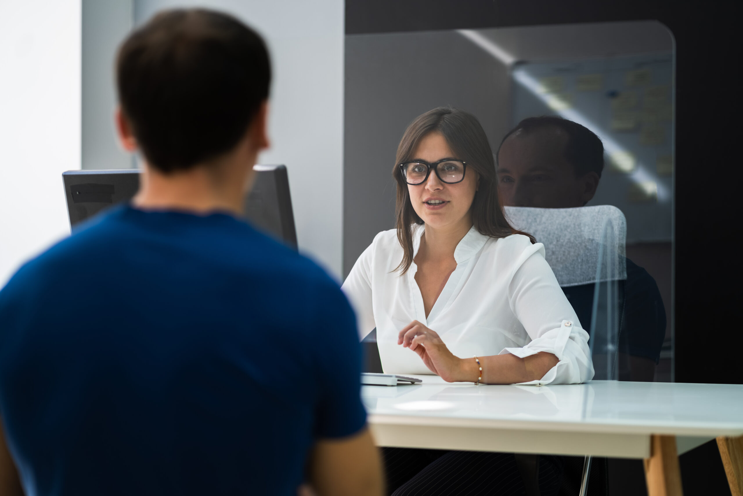 business woman interviewing a job candidate