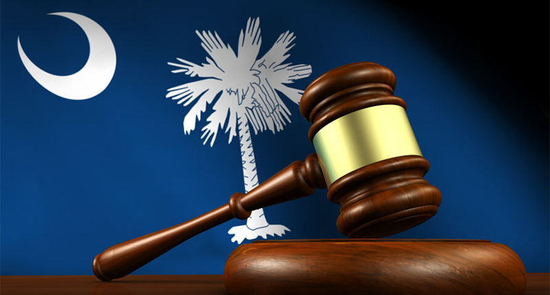 South Carolina flag and gavel