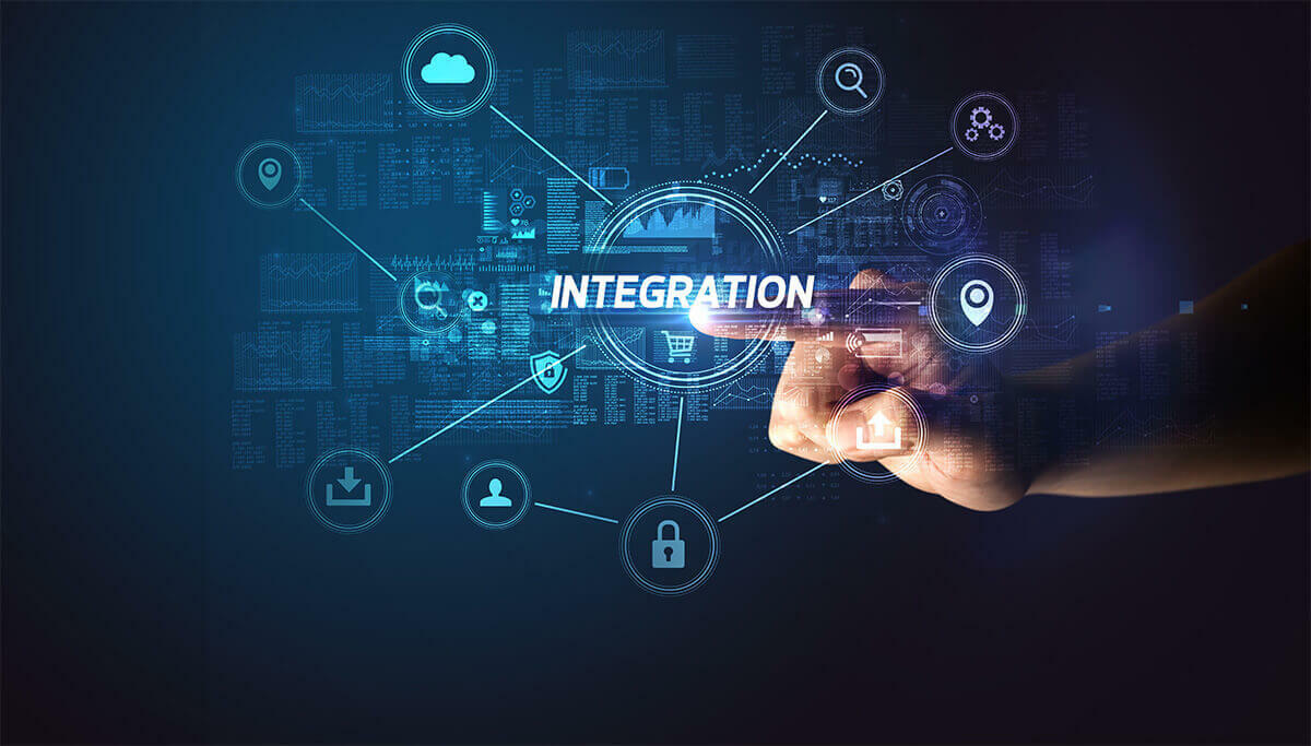 hand pointing to digital icon for Integration