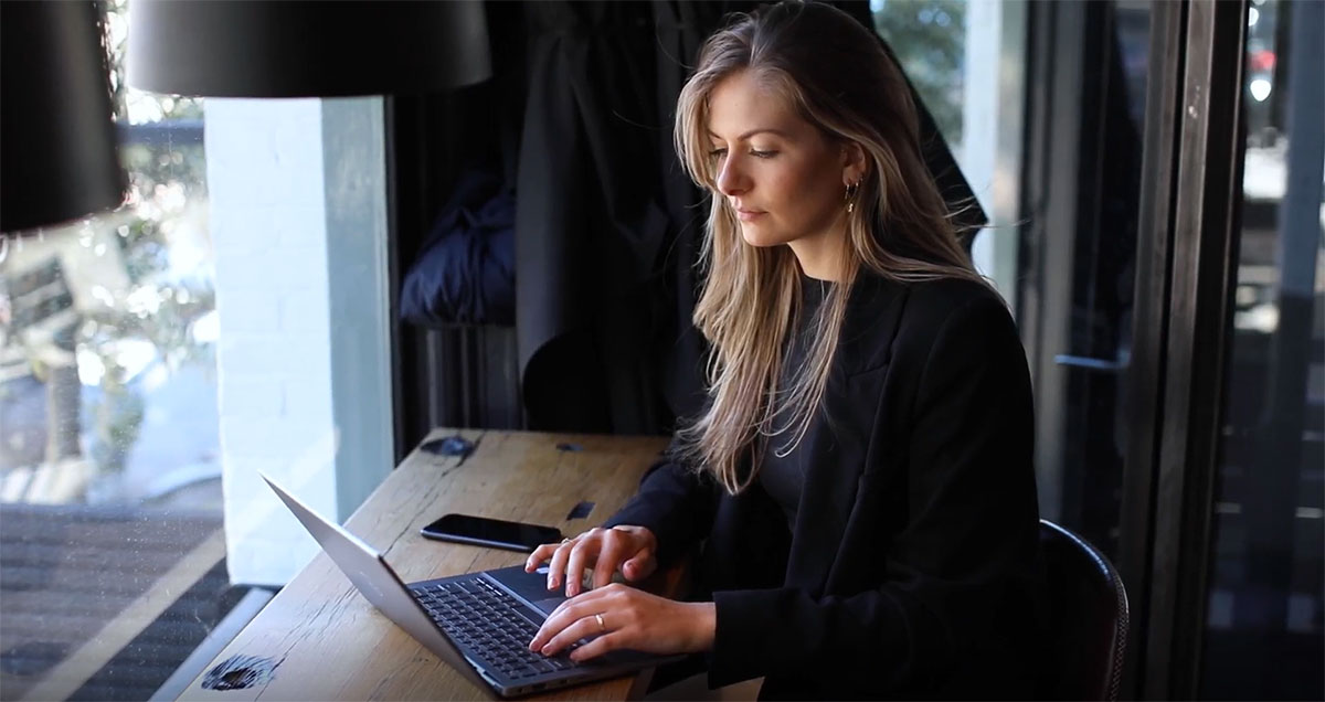 Professional behind the laptop