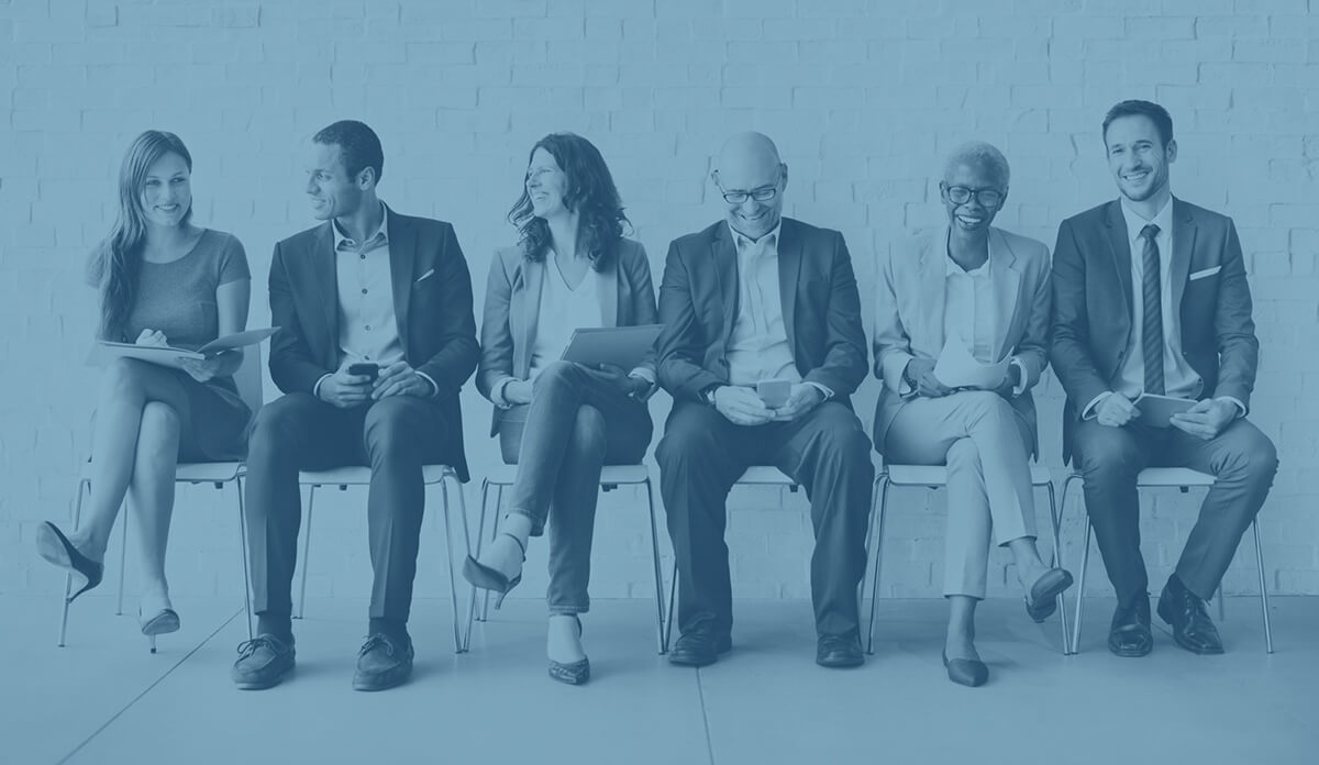 job applicants in line for interview