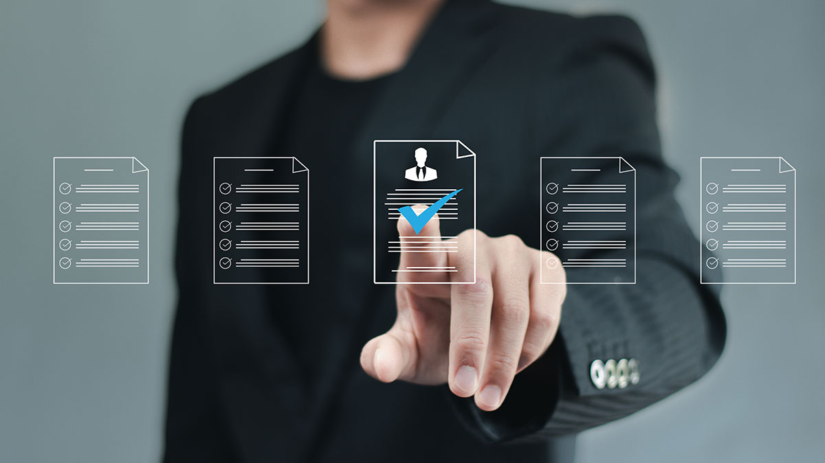 finger pointing out a screening check