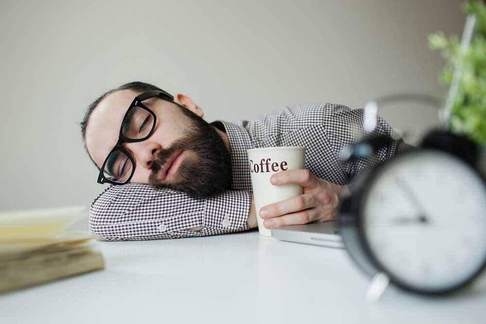 caffeine slump dozing off at work