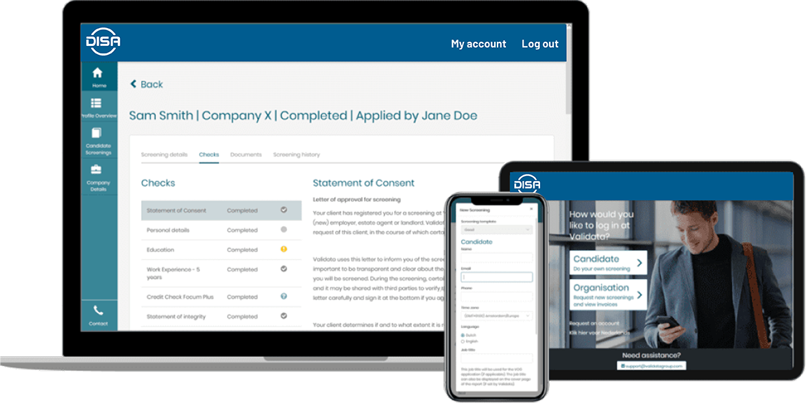 Demonstration screens