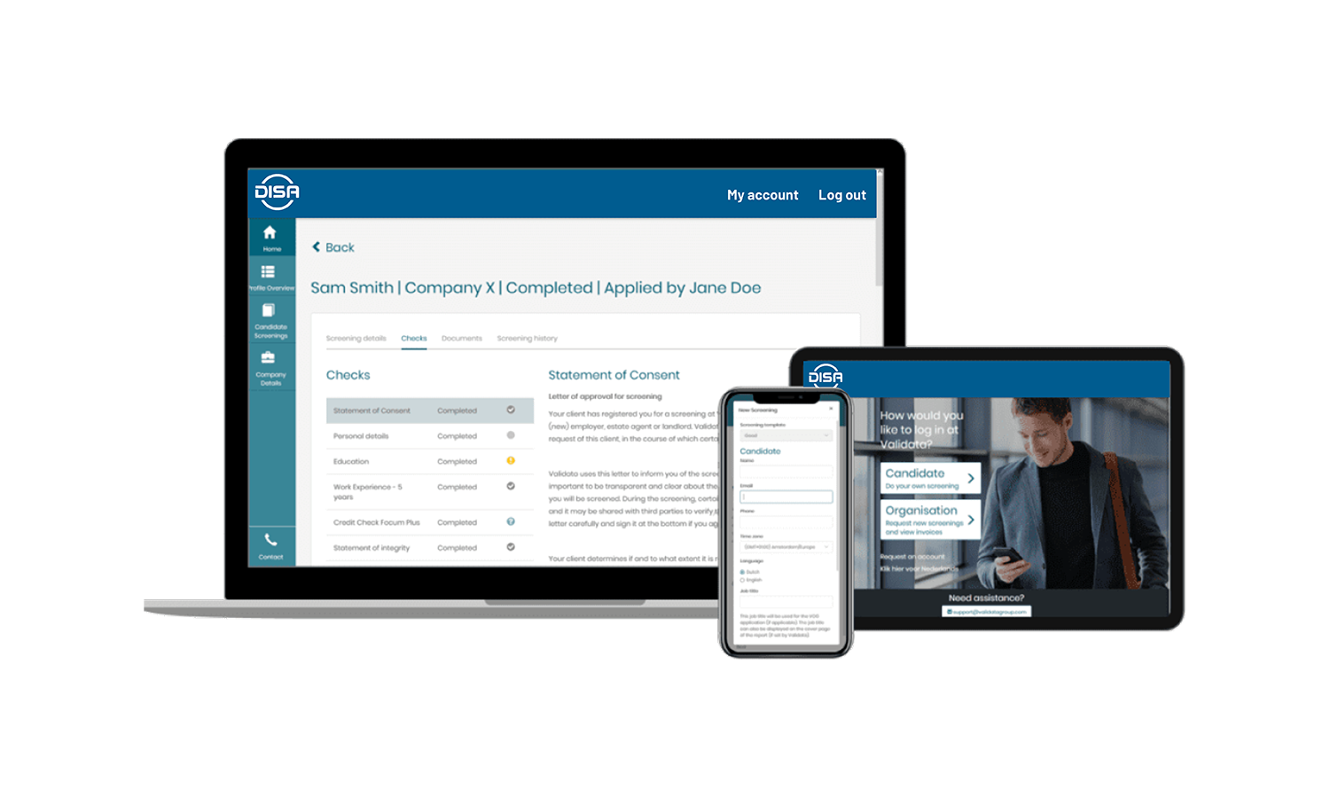 DISA Demo screens Sweden