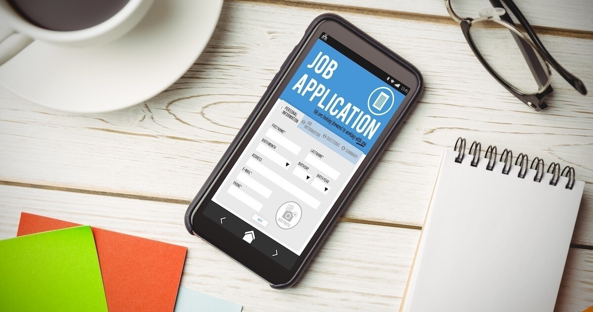job application form on phone