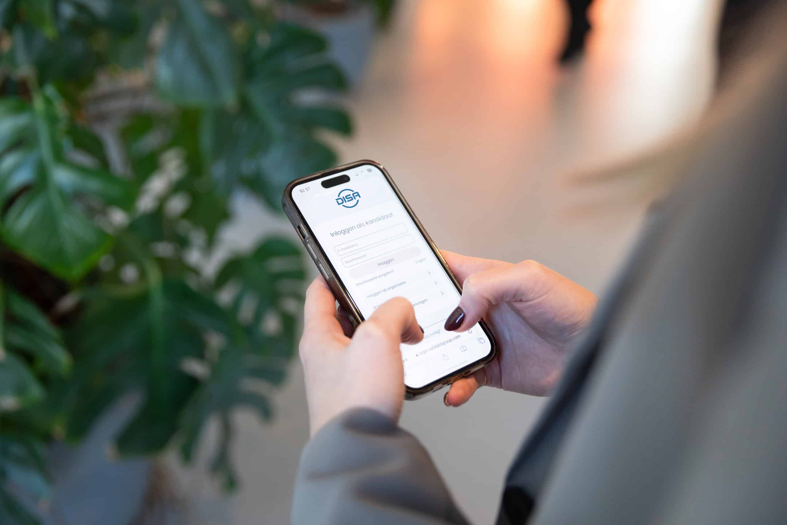 mobile screening application user on phone