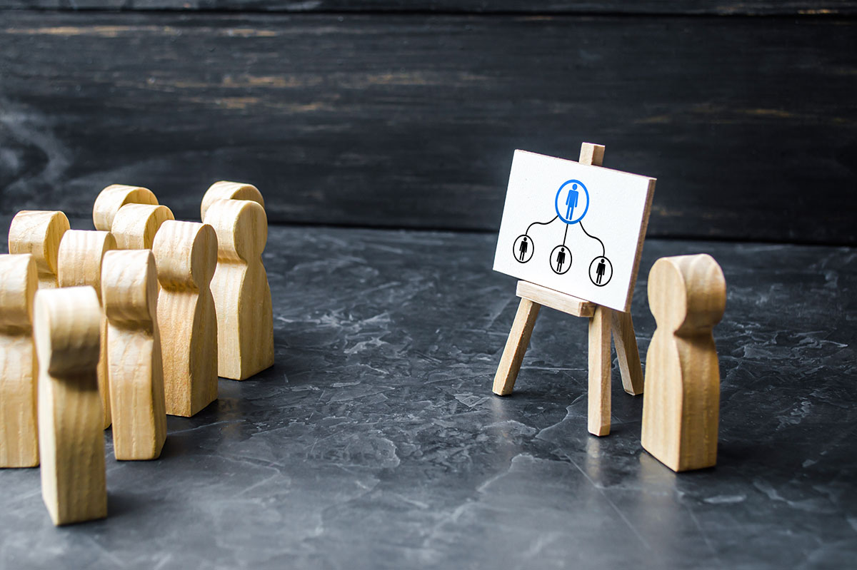 Houten poppetjes hierarchie