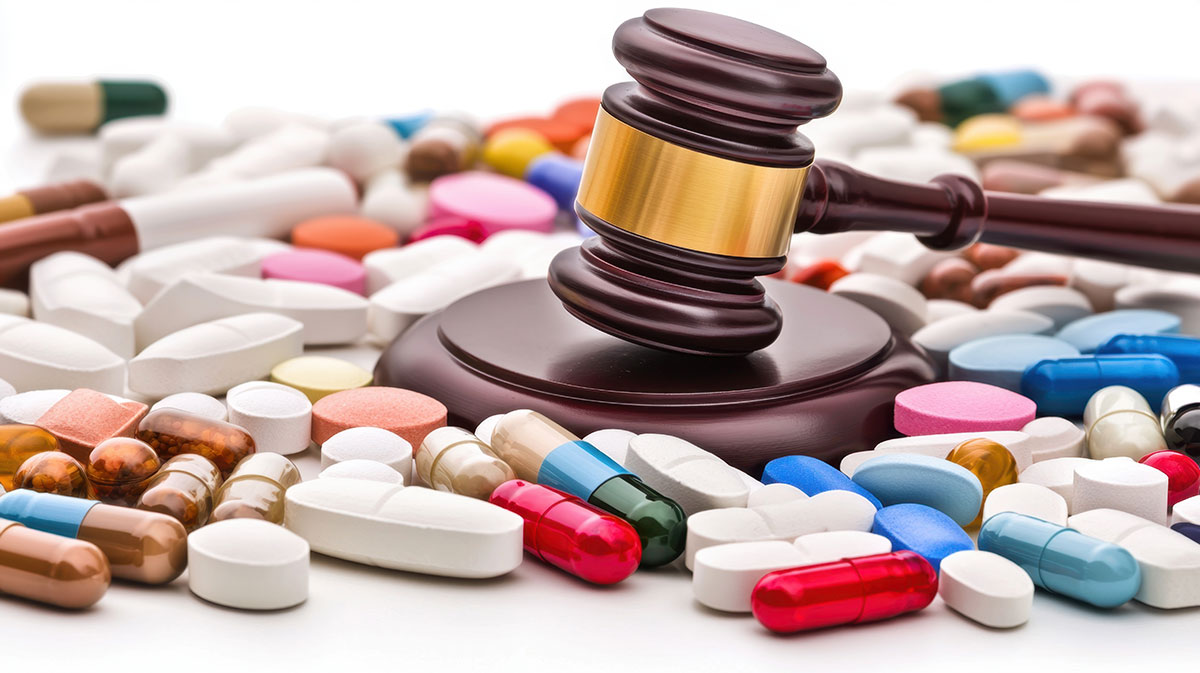 A gavel among prescription drugs