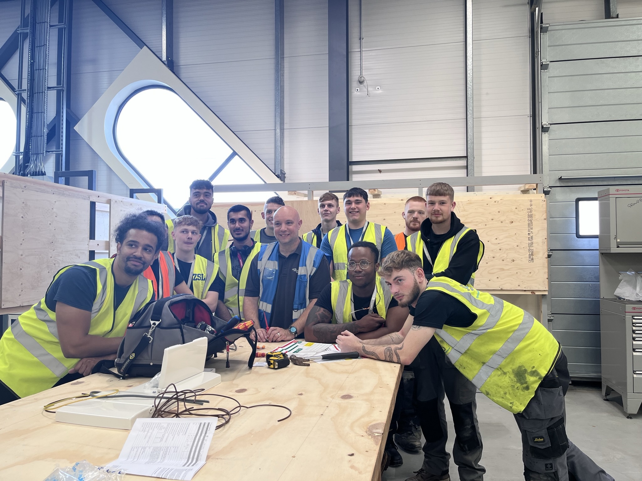 A group of joinery apprentices.