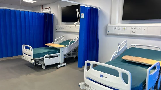 A simulated hospital ward at the City Hub.