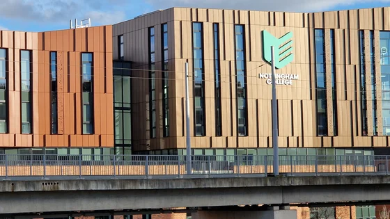 Front part of the City Hub with Tram bridge in the background